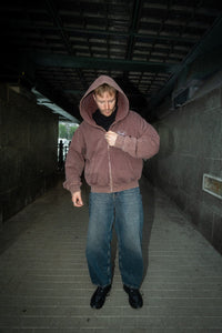 STARS ZIP-HOODIE BROWN