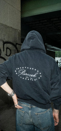 STARS ZIP-HOODIE WASHED ANTHRACITE